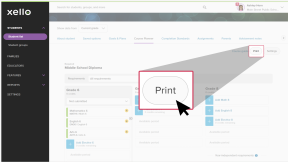 A student's profile in Xello open to the Course Planner tab. The cursor is clicking Print.